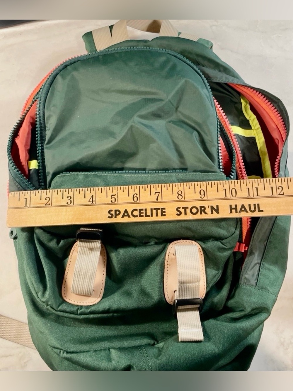 Doris & Jacky retro green and neon backpack